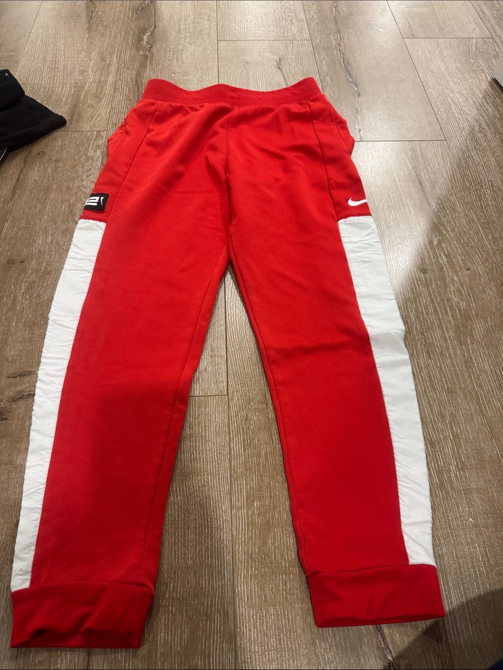 Nike Kids Red and White Side-Stripe Joggers